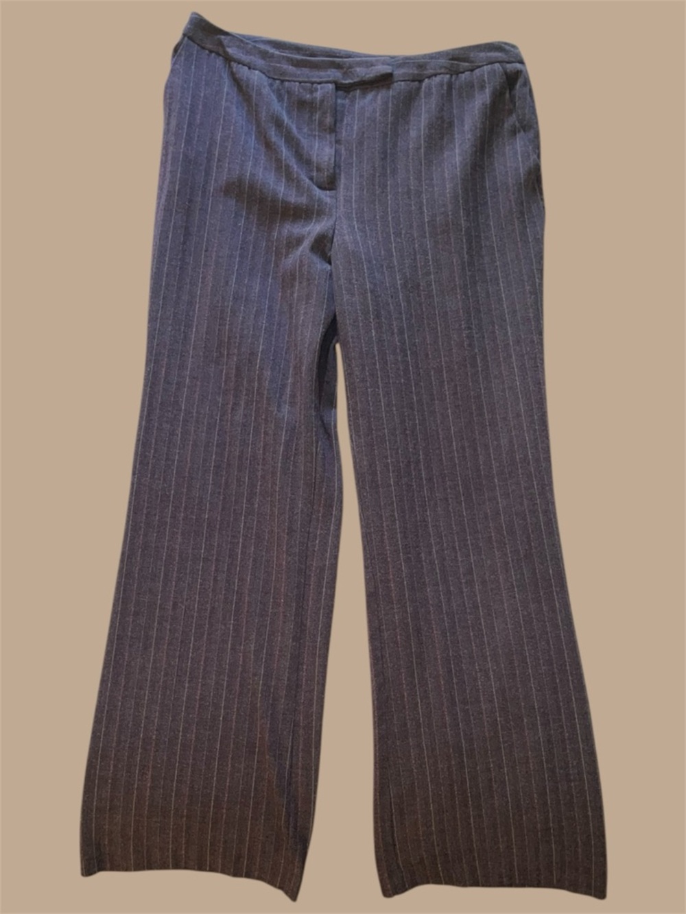East 5th Brown and Burgundy Pinstripe Wide Leg Pants